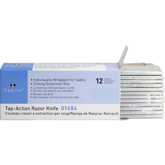 Sparco Tap-Action Razor Knife - 12 Pack