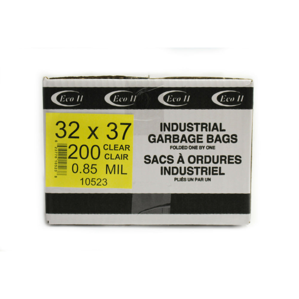 Eco II Garbage Bags - 32" x 37" - 0.85MIL - Clear - 200 Pack