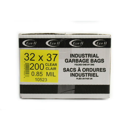 Eco II Garbage Bags - 32" x 37" - 0.85MIL - Clear - 200 Pack