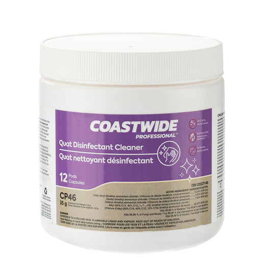 Coastwide CP46 Quat Disinfectant Cleaner - 35 gr capsule- 12 Capsules per Pack