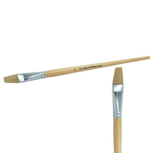Eterna 579 Long Handle Flat Poster Brush Size 10, 12/pkg