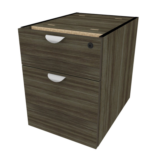 Heartwood 2 Drawers Pedestal - Grey Dusk Finish