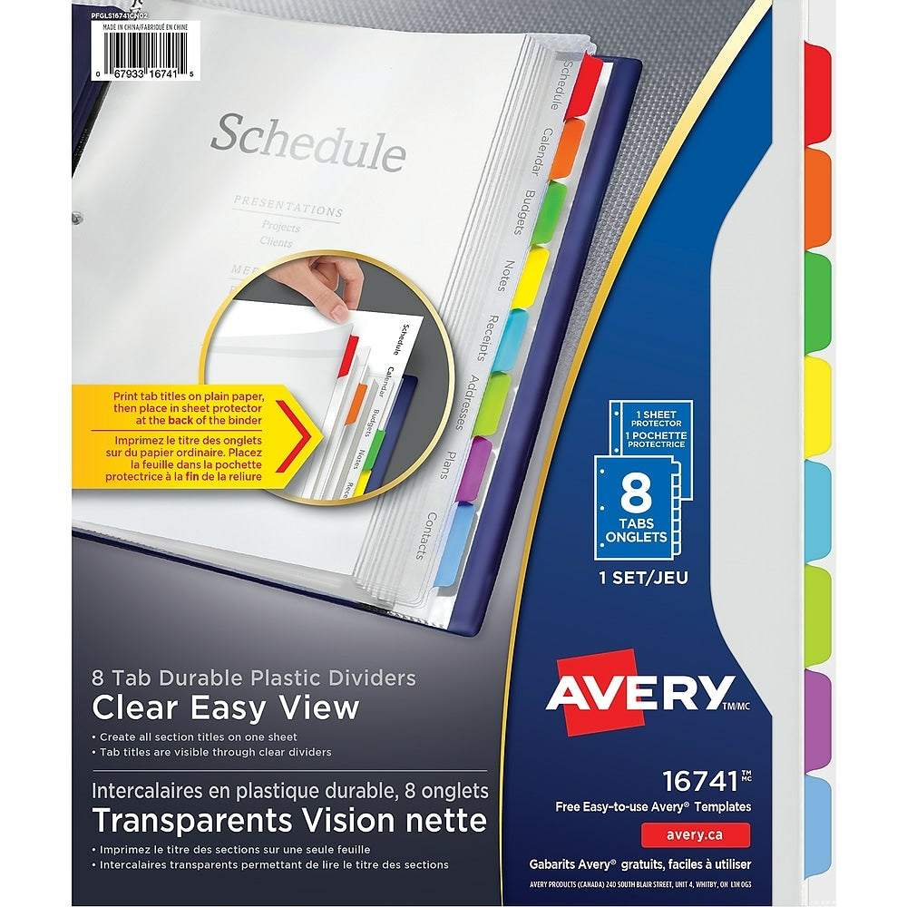 Avery Durable Dividers - 8 Tabs - Multi-Color