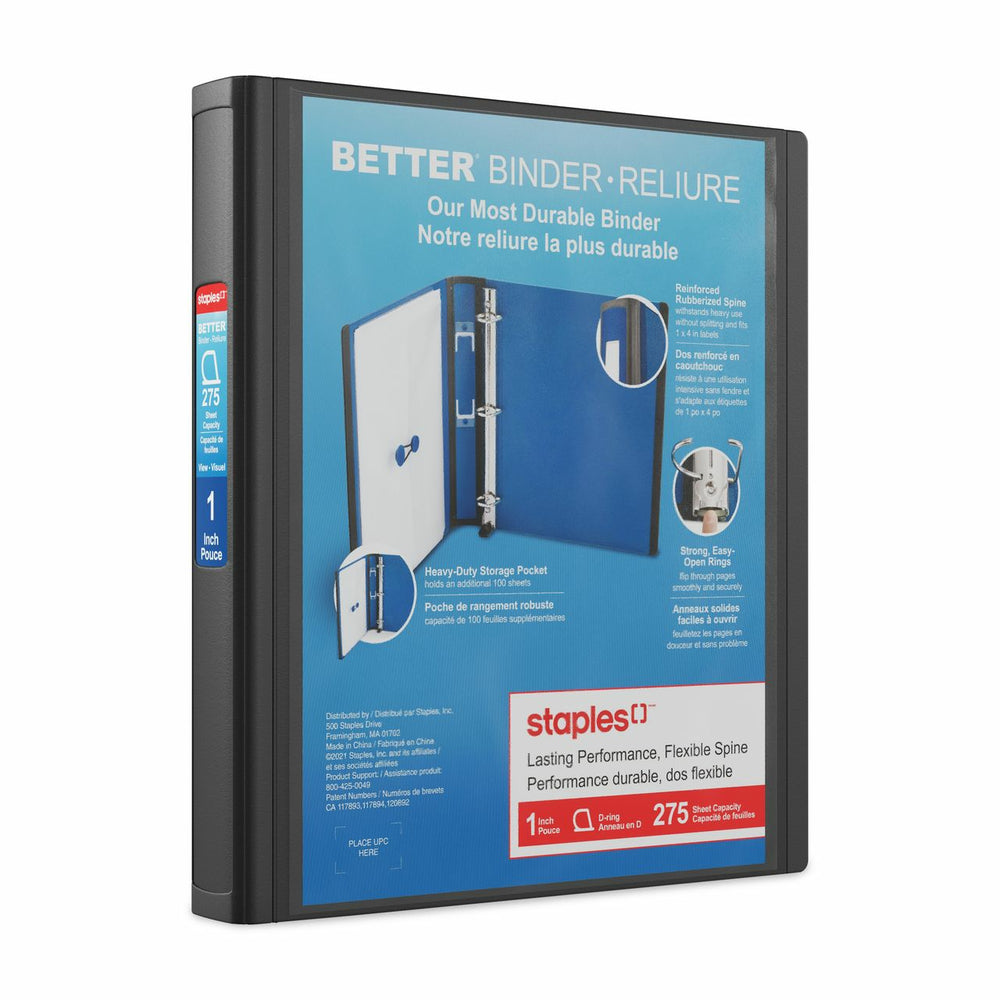 Staples 1" Better Binder - Black