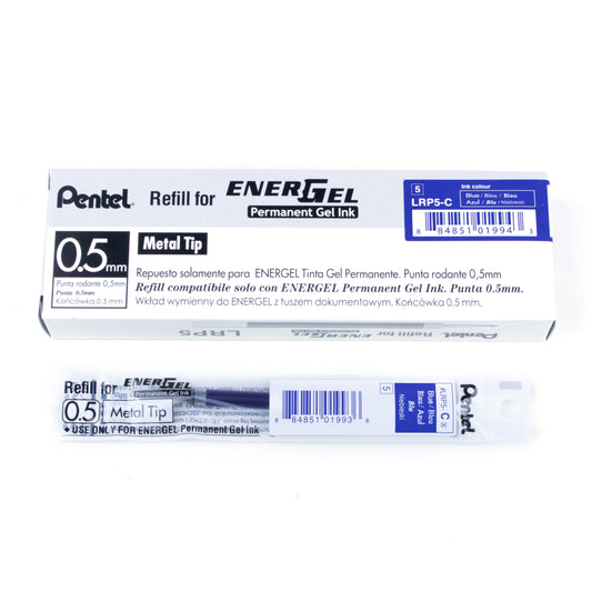Pentel EnerGel Permanent Refill - 0.5mm - Blue - 12 Pack