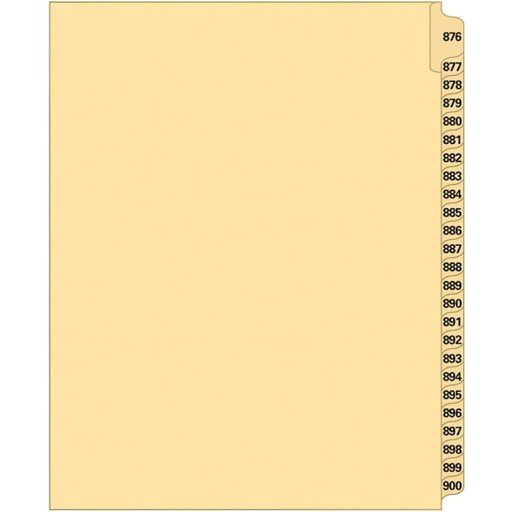 Supreme Litigation Tabs 25th Cut Numeric Set 11" Buff #876-900