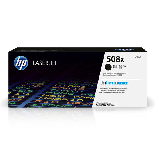 Cartouche de toner noir HP 508X (CF360X) LaserJet d'origine à haut rendement