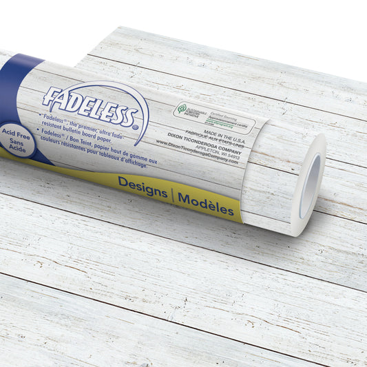 Papier d'art pour tableau d'affichage, blanc, 1/21 m x 15,24 m, 1 rouleau