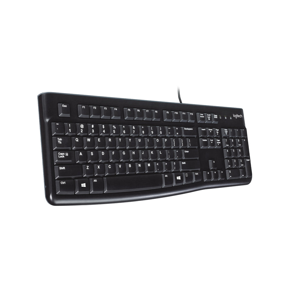 Logitech K120 Wired Keyboard for Windows, USB Plug-and-Play - Black