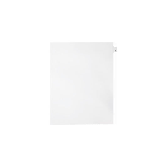 Onglets Sterling Alpha Singles, lettre B, blancs, format lettre, coupe 1/26e, paquet de 25