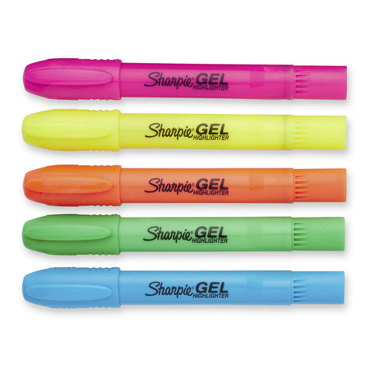 Surligneurs Sharpie de type stylo gel – Couleurs assorties – Lot de 5