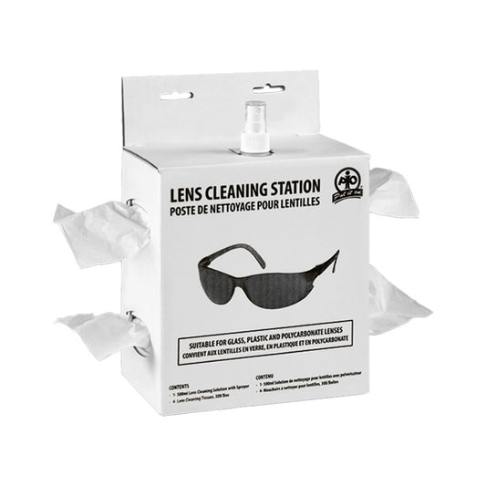 Station de nettoyage de lentilles jetable Wasip - (1) nettoyant pour lentilles de 500 ml et 4 boîtes de 300 mouchoirs