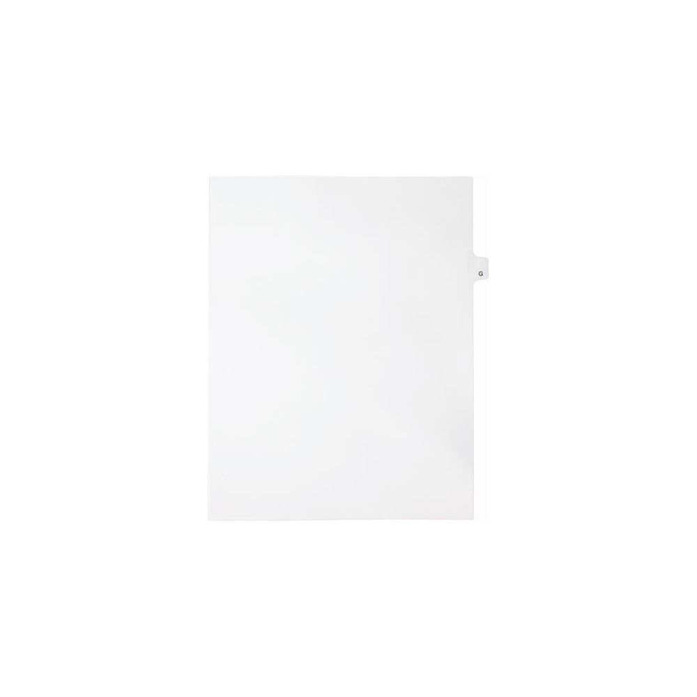Onglets Sterling Alpha Singles, lettre G, blancs, format lettre, coupe 1/26e, paquet de 25