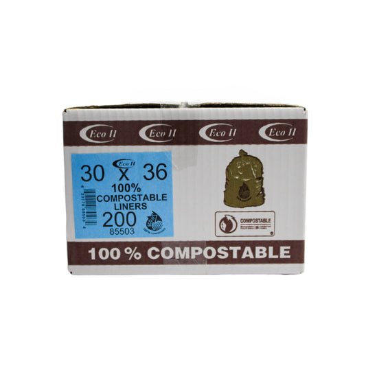 ECO II 100% Compostable Industrial Bags - 30" x 36" - Frosted - 200 Pack