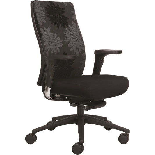 Chaise Safco à dossier haut et inclinaisons multiples en tissu - Noir