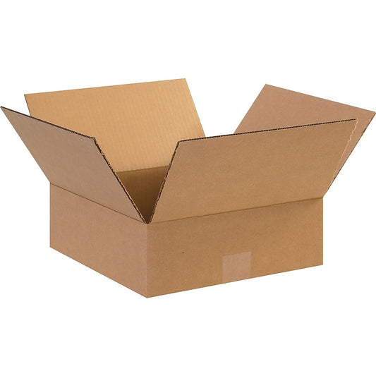 Staples Corrugated Shipping Box - 12'' L x 12'' W x 4'' H - Kraft - 25 Pack