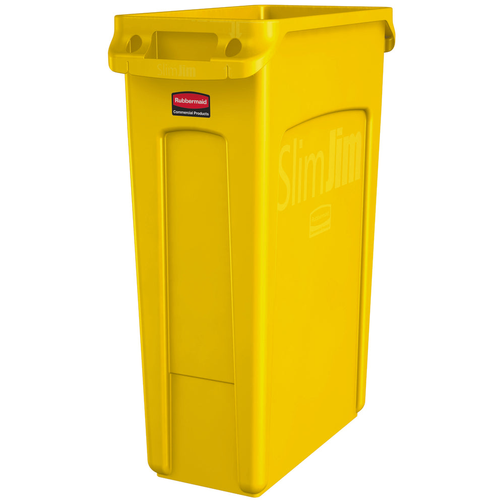 Poubelle ventilée Rubbermaid Slim Jim - 23 gallons - Jaune