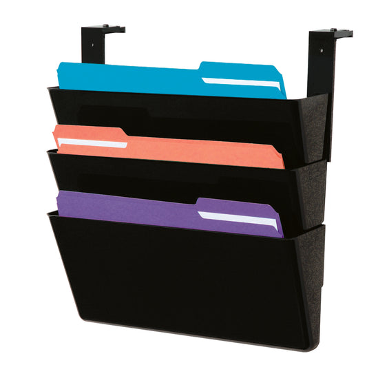 Pochettes empilables Deflecto DocuPocket - Ensemble pour cloisons - 3 compartiments - Format lettre - Noir (73504)