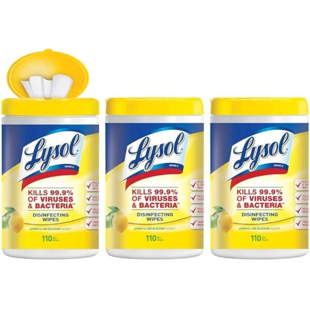Lysol Disinfecting Wipes Citrus - 110 Wipes per Pack - 3 Pack