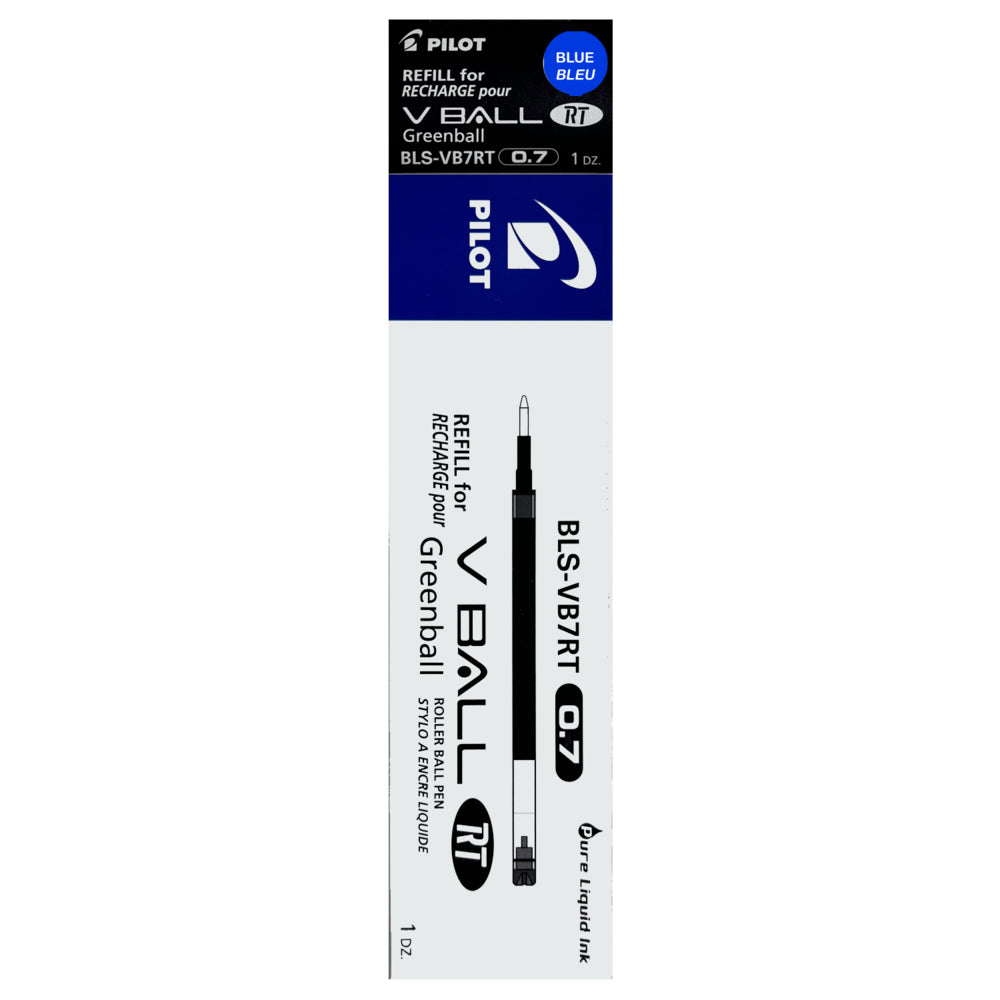 Recharge Pilot - Pointe fine - 0,7 mm - Encre bleue - Paquet de 12