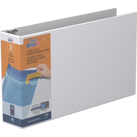 Classeur à anneaux en D verrouillable Davis Group QuickFit Ledger 11" x 17" - 3" - Blanc