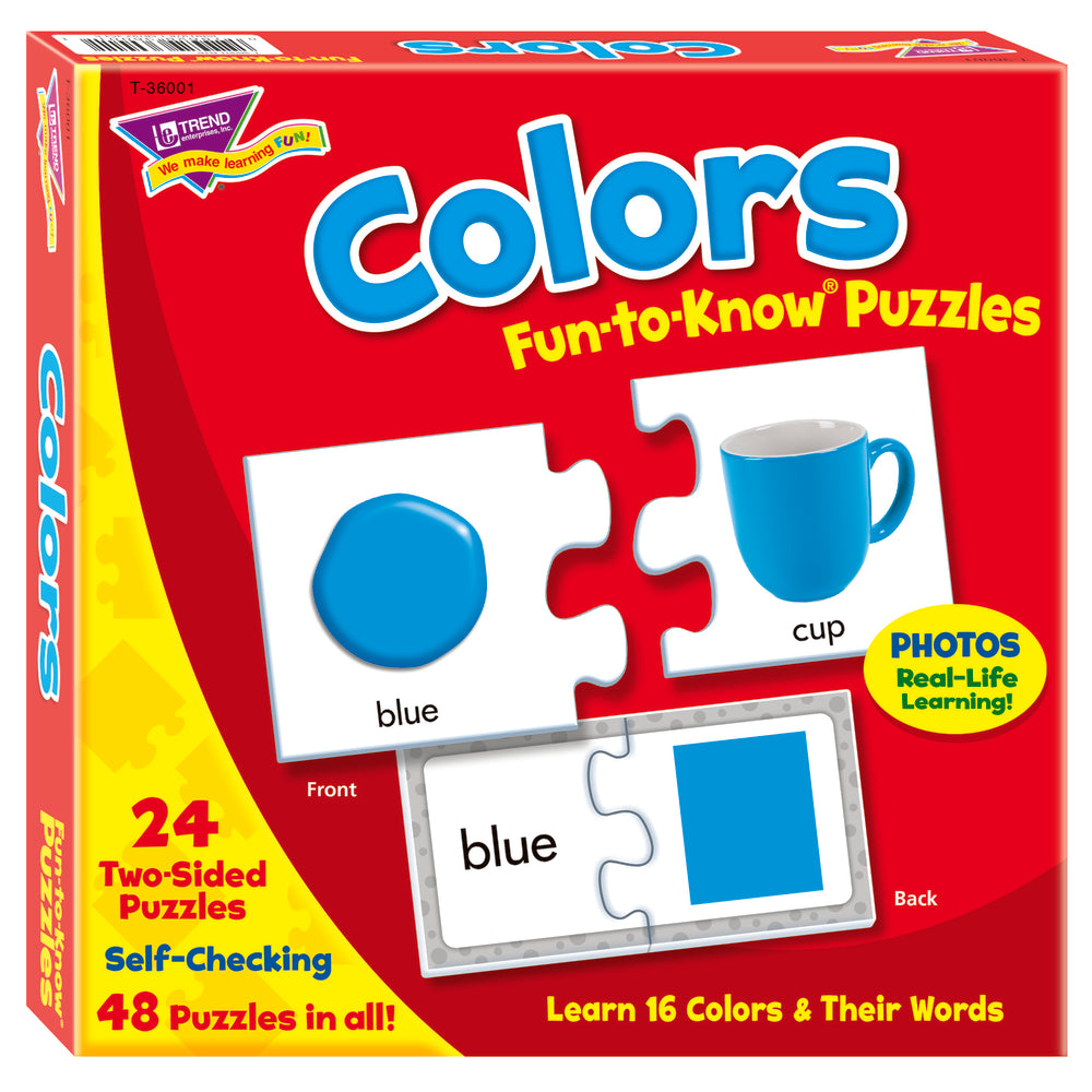 Puzzle de 48 pièces de Trend Enterprises : couleurs amusantes à connaître