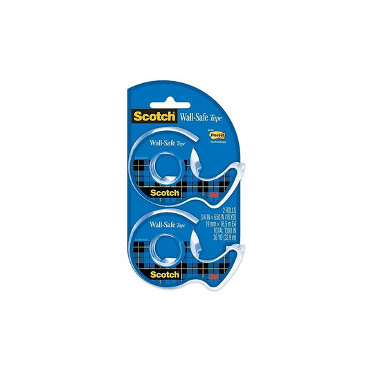 Scotch Wall-Safe Tape, 0.75" x 650", 2 Pack