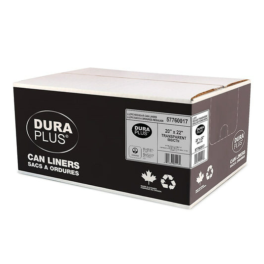 DuraPlus Can Liner - LLDPE - 20" x 22" - Regular - Transparent - 500 Pack
