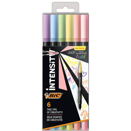 BIC Intensity Dual Tip Felt Flexible Brush Pens - 0.7mm - 6 pack