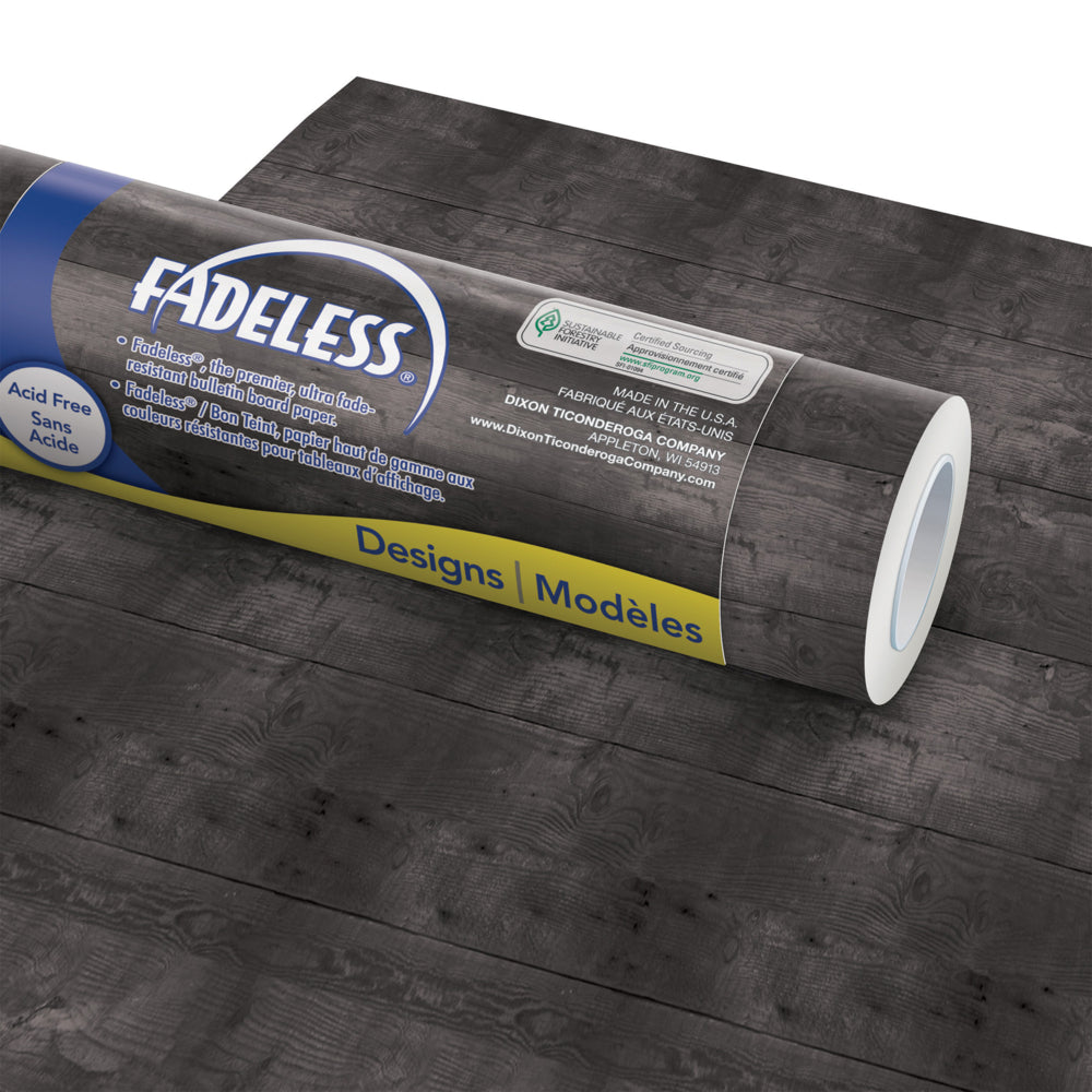 Fadeless Bulletin Board Art Paper, Black Shiplap, 1/21m x 15.24m, 1 Roll