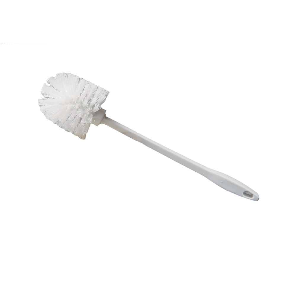 Vileda Round Plastic Toilet Bowl Brush - 13-1/2" x 10-1/4" x 16-1/2" - White
