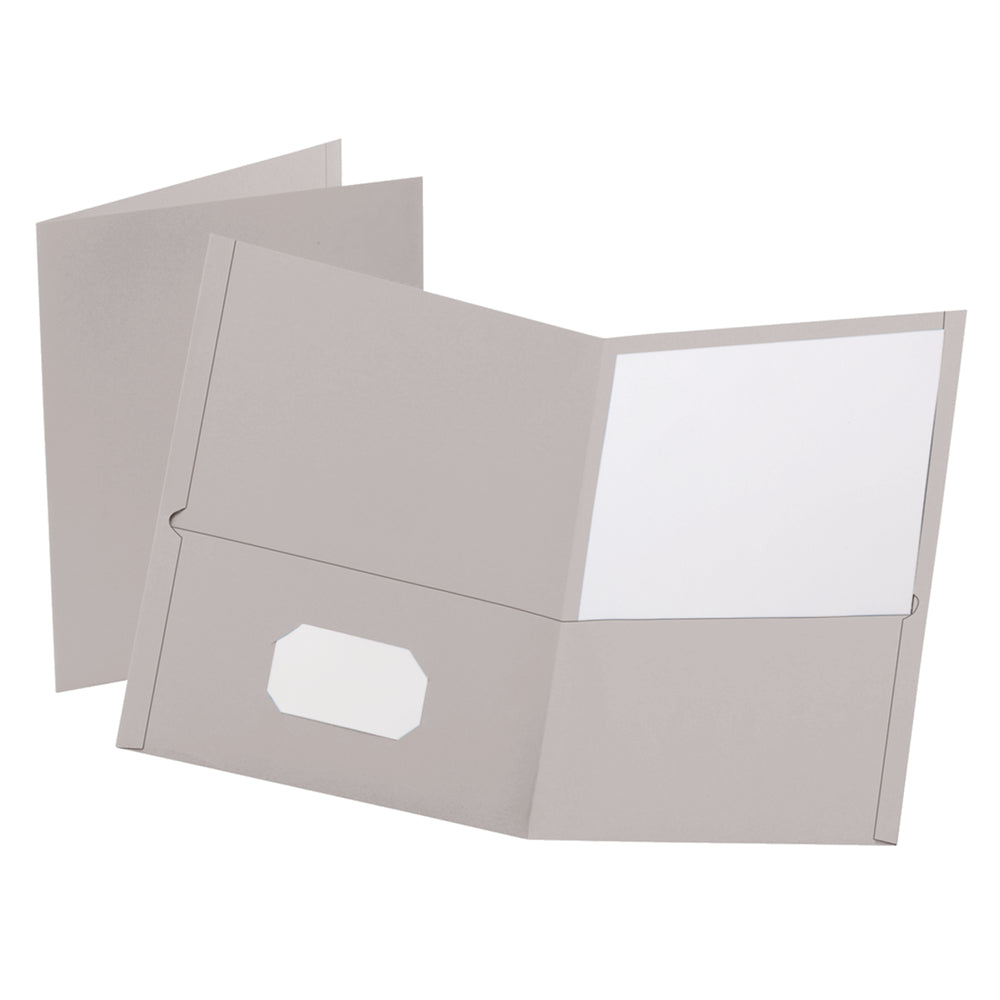 Portefeuille Oxford à deux poches gaufrées - Gris