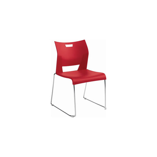 Global Duet Armless Stacking Chair - Scarlet
