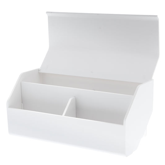 Konnect Storage Bin with Removable Lid and 2 Modular Dividers - White