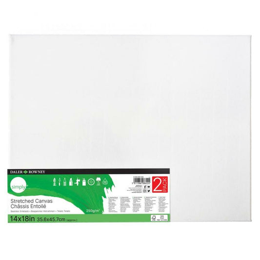 Toile simplement tendue, 14"x18, 2/pqt.