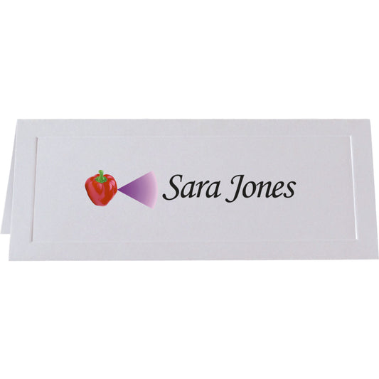 Marque-places traditionnels en relief St. James Overtures - 4,4 cm (H) - 11,4 cm (L) - Blanc - Paquet de 60