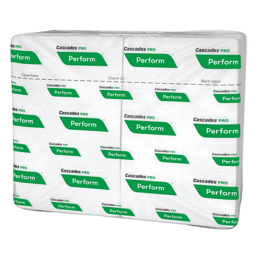 Cascades PRO Perform 1-Ply Interfold Napkins for Tandem - White - 16 Packs of 376