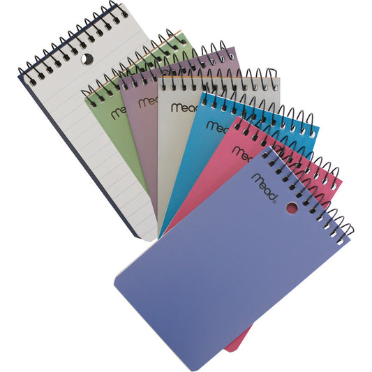 Carnet de notes Mead, couleurs assorties (non disponible), reliure spirale, papier blanc, 10 x 15 cm, ligné, 75 feuilles (150 pages)