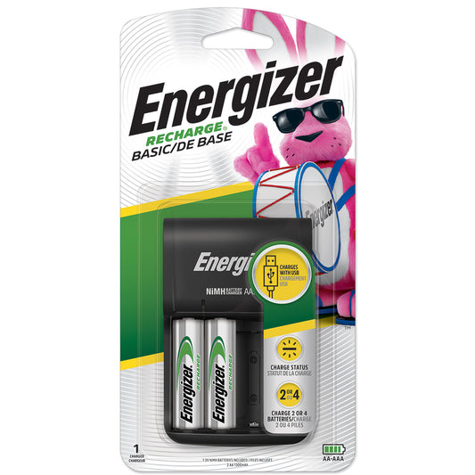 Chargeur Energizer Recharge Basic pour piles rechargeables NiMH AA ou AAA