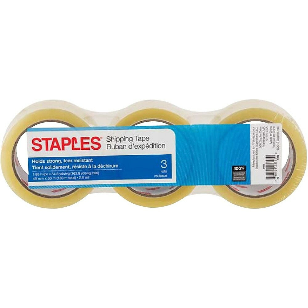 Ruban d'expédition robuste Staples - Paquet de 3