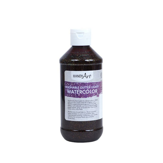 Handy Art Washable Glitter Liquid Watercolors, Purple, 237ml