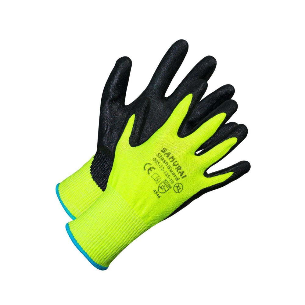 Forcefield "Samurai Slash Guard" Level 5 Cut Resistant Gloves - Medium - Black/Green