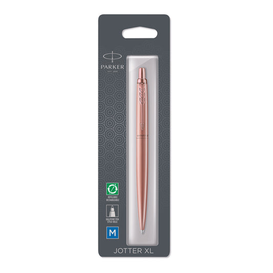 Parker Jotter XL Mono Ballpoint Pen - Pink Gold - Medium Point - Blue Ink