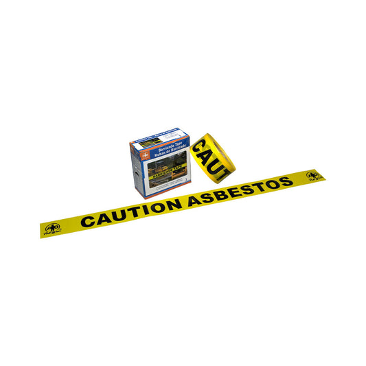 Wasip Barricade Tape - Yellow - "Caution Asbestos" - 3" x 1000'