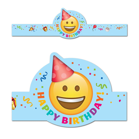Creative Teaching Press Emoji Fun Happy Birthday Crowns - 24" x 6 ½" - 30 Pack