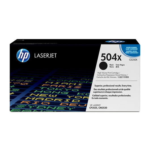 HP 504X Black Original LaserJet Toner Cartridge - High Yield (CE250X)