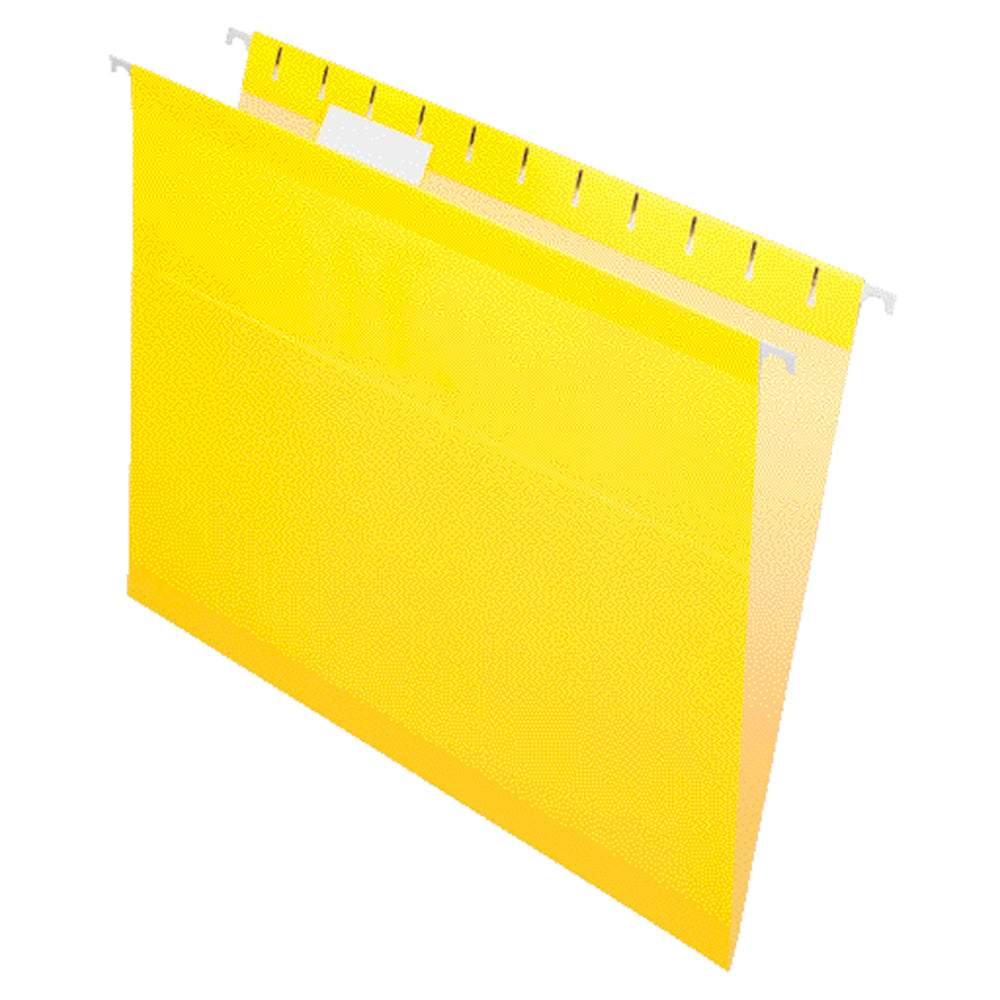 Pendaflex Reversaflex Premium Coloured Hanging File Folders - Letter Size - Yellow - 25 Pack