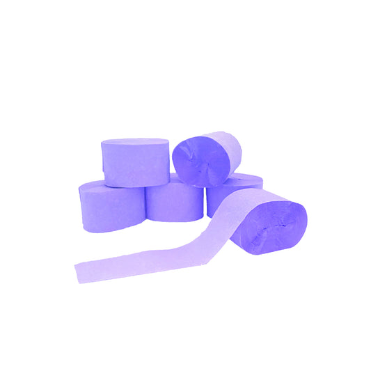 DBLG Artworks Crepe Streamers - 4.5 cm x 25 m - Violet - 6 Rolls/Pack