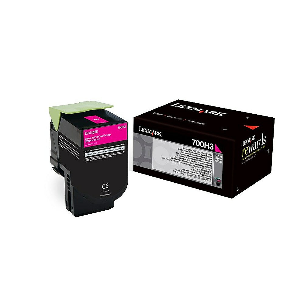 Cartouche de toner haute capacité Lexmark 700H3 - Laser - Haute capacité - OEM - Magenta - (70C0H30)