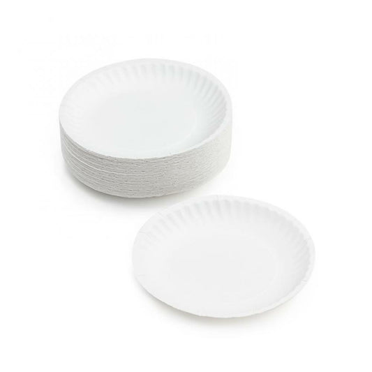 Hygloss 6" White Paper Plates - 100 Pack